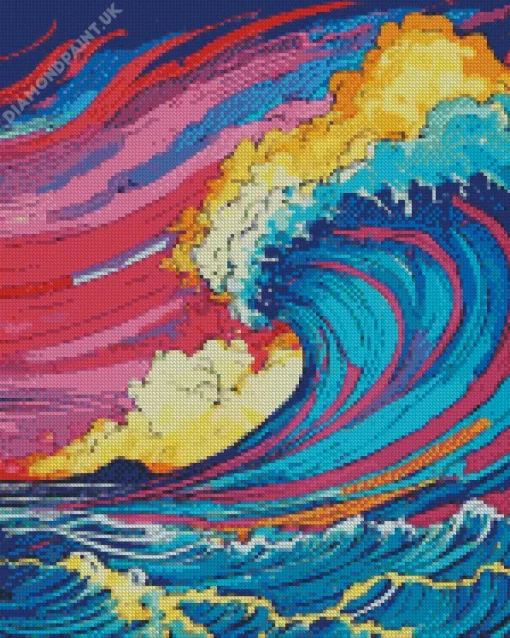 Colorful Great Wave Diamond Painting