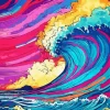 Colorful Great Wave Diamond Painting