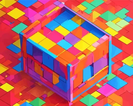 Colorful Rubiks Cube Diamond Painting