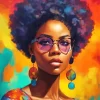 Cool Afro Lady Diamond Painting