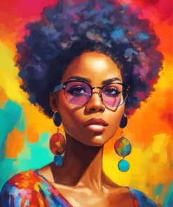 Cool Afro Lady Diamond Painting