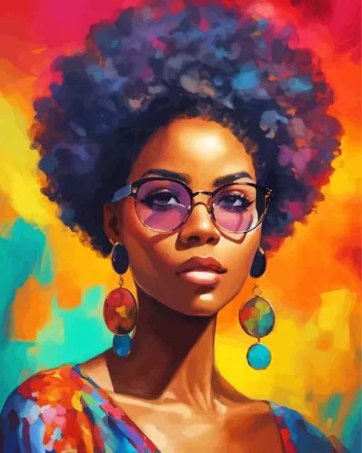 Cool Afro Lady Diamond Painting