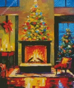 Cool Fireplace Romantic Art Diamond Painting