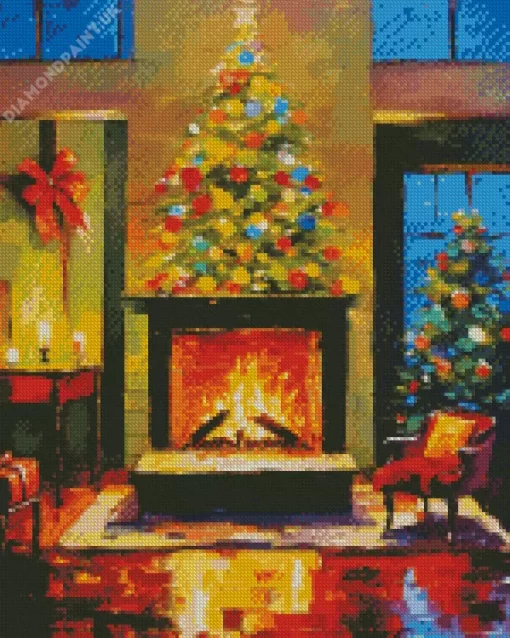 Cool Fireplace Romantic Art Diamond Painting