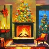 Cool Fireplace Romantic Art Diamond Painting