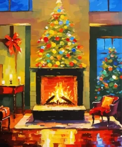 Cool Fireplace Romantic Art Diamond Painting