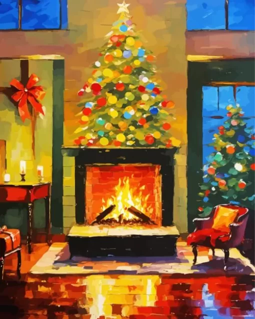 Cool Fireplace Romantic Art Diamond Painting