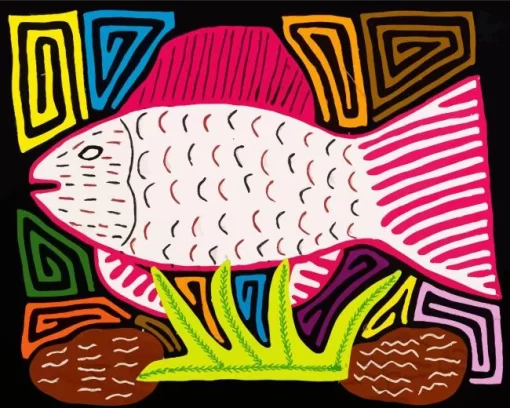 Cool Fish Mola Diamond Painting