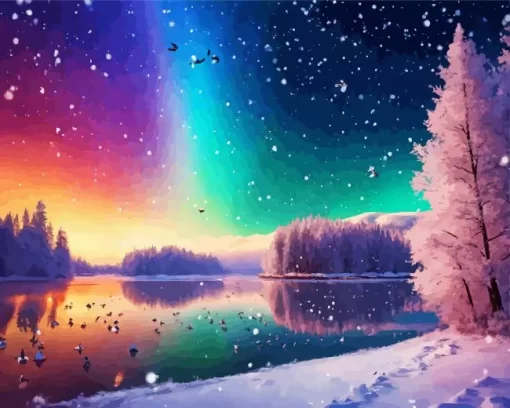 Cool Frozen Lake Art Diamond Painting