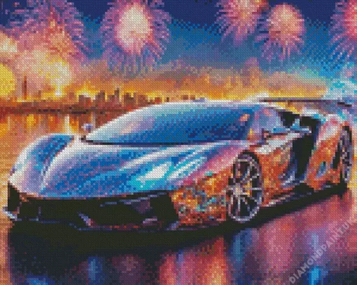 Cool Galaxy Beautiful Lamborghini Diamond Painting