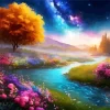 Cool Galaxy Landscape Art Diamond Painting