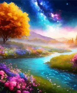 Cool Galaxy Landscape Art Diamond Painting