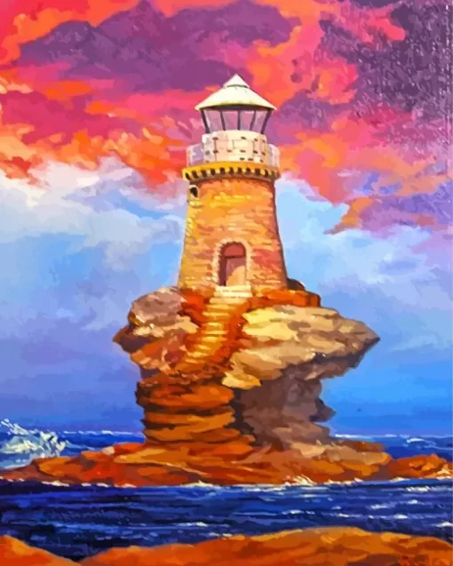 Cute Tourlitis Lighthouse Diamond Painting