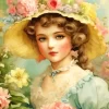 Cute Girl In Edwardian Era Diamond Painting