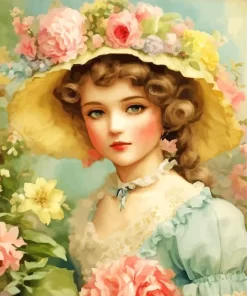 Cute Girl In Edwardian Era Diamond Painting