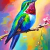 Cute Green Blue Hummingbird Diamond Painting