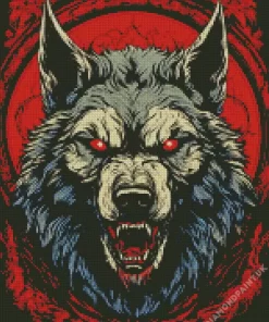 Evil Black Wolf Art Diamond Painting