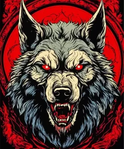 Evil Black Wolf Art Diamond Painting