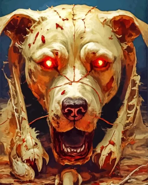 Evil Dog Head Diamond Painting