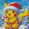 Excited Pikachu Christmas Diamond Painting