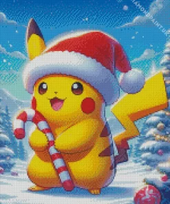 Excited Pikachu Christmas Diamond Painting