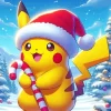 Excited Pikachu Christmas Diamond Painting