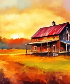 Fall Farmhouse Art Diamond Painting