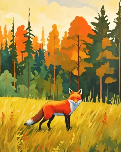 Fall Fox Diamond Painting