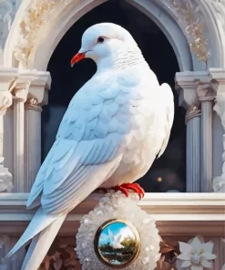 Fancy White Pigeon Diamond Painting