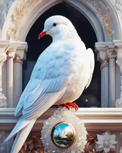 Fancy White Pigeon Diamond Painting