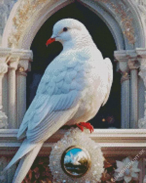 Fancy White Pigeon Diamond Painting