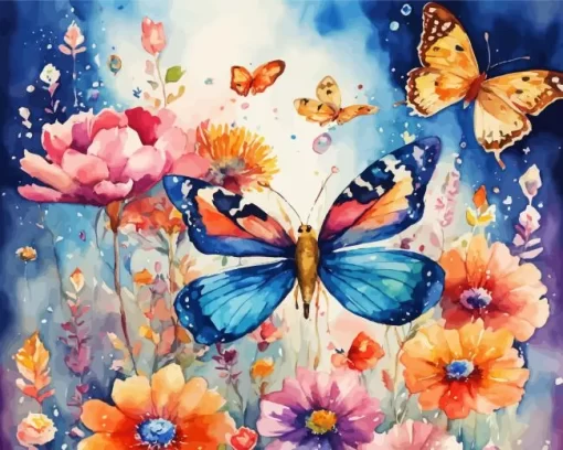 Fantasy Butterflies And Flowers Diamond Painting