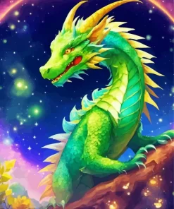 Fantasy Emerald Dragon Diamond Painting