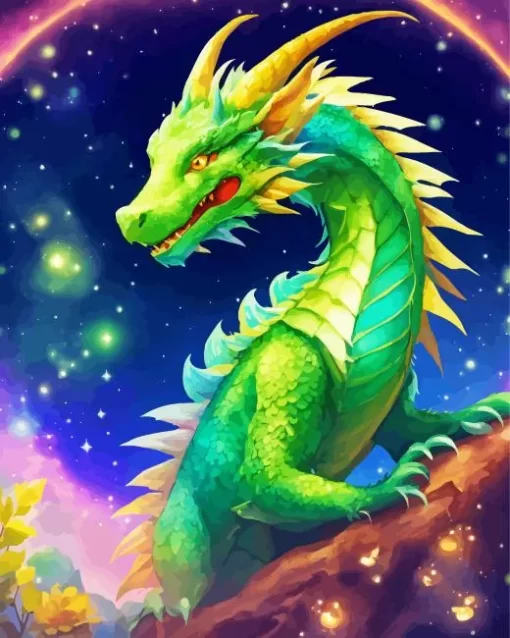 Fantasy Emerald Dragon Diamond Painting