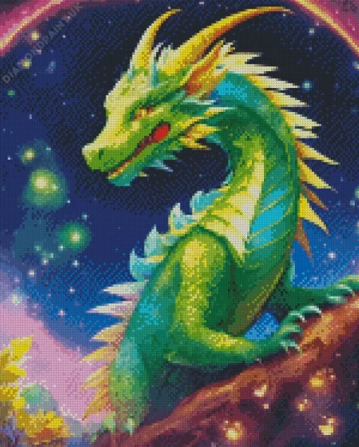 Fantasy Emerald Dragon Diamond Painting