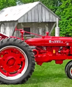 Farmall Tractor Art Diamond Painting