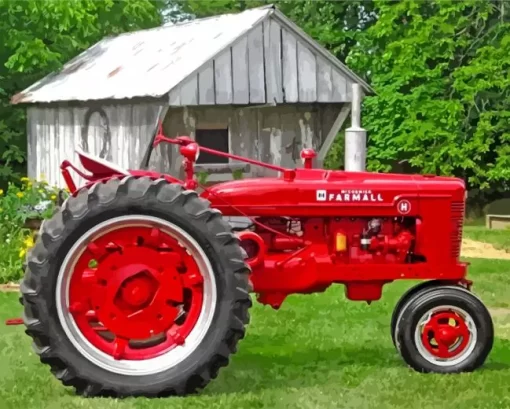 Farmall Tractor Art Diamond Painting