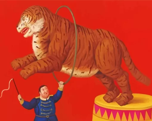 Fat Circus Tiger Diamond Painting