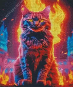 Fire Cat Diamond Painting