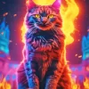 Fire Cat Diamond Painting