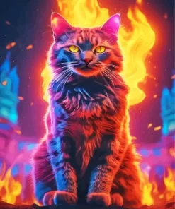 Fire Cat Diamond Painting