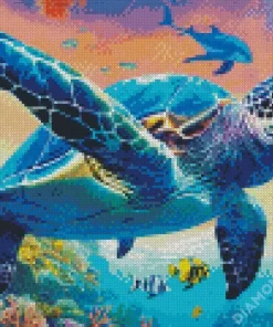 Fish And Turtle Art Diamond Painting