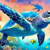 Fish And Turtle Art Diamond Painting