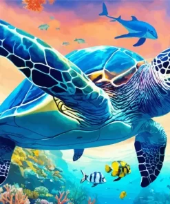 Fish And Turtle Art Diamond Painting