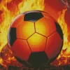 Flaming Football Art Diamond Painting