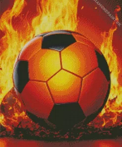 Flaming Football Art Diamond Painting