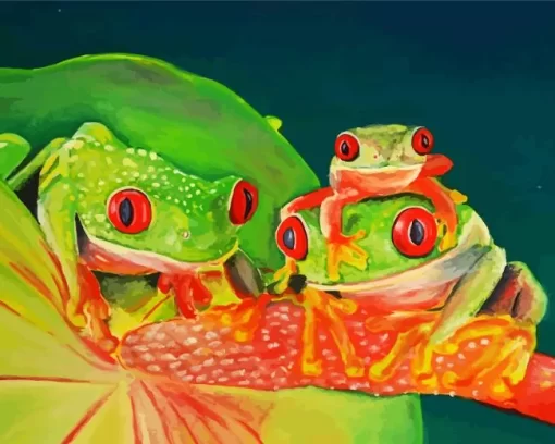 Frog Family Diamond Painting