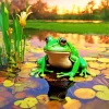 Frog On Lily Pad Diamond Painting