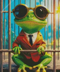 Frog With Glasses Diamond Painting