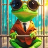 Frog With Glasses Diamond Painting